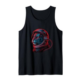 Tiger in Astronaut Helmet Digital Art Tank Top
