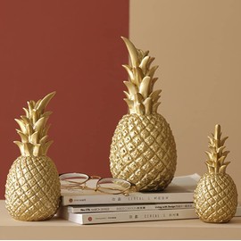 PIGPIGFLY Pineapple Ornaments, Modern Living Room Ornaments, Decorative Figures, Decorative Living Room, Home Store Decoration, Office Decorations, Polyresin, Gift 15 cm (White)