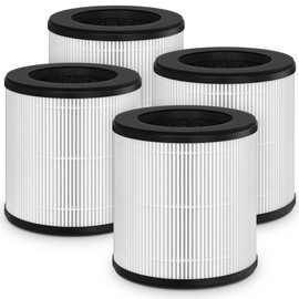 4 Pack B-D02L HEPA Filter Compatible with MOOKA B-D02L & KOIOS B-D02L & VEWIOR B-D02U Air- Purifiers, 3-in-1 H13 True HEPA Air Filter for MOOKA Air Puri fiers Replacement Filter B-D02L