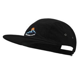 Clakllie Soft Top Baseball Cap Men's 5 Panel Hat Flat Bill Snapback Hats Casual Quick Dry Caps Camping Style Trucker Hat,Black