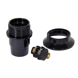 B&P Lamp® Euro Style, E12 Phenolic Candelabra Lamp Socket, Shell Threaded Halfway