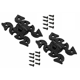 SISI UK® Cast Iron Black Antique Butterfly Snake Fancy Cabinet Door Cupboard Hinges Pair (with Screws)