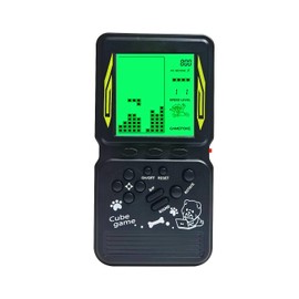 HLF - Consola de juegos de ladrillo retro con visualización grande con retroiluminación verde, 23 juegos de bloque multimodo, velocidad clásica de nostalgia y dificultad, ajustable, alimentado por 2 pilas AA (negro)