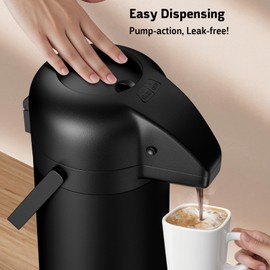 Airpot Coffee Carafe for Keeping Hot - 102 OZ/ 3L Large Coffee Dispenser with Pump - Insulated Stainless Steel Thermos Urn for Hot Drinks Water Tea - Thermal Beverage Dispenser for Parties