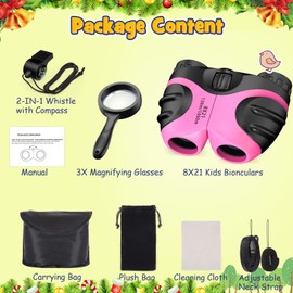 Dislocati Girls Toys Age 4 5 6 7 8, Kids Binoculars Gifts for 3-12 Year Olds Girls Outdoor Toys for 3-9 Year Old Boys Girls Kids Toys Age 5 6 7 8 9 10 Presents Birthday Gifts for Girls
