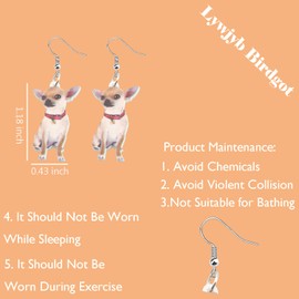 Lywjyb Birdgot Chihuahua Earrings Chihuahua Dog Earrings Studs Chihuahua Lovers Gift for Mother Grandma (Chihuahua ER)