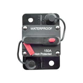 Circuit Breaker 150A, DC12-48V Car Line Circuit Breaker, Waterproof Car Fuse Circuit Breaker with Manual Reset Fuse Holder for Motor Car Marine Boat Bike Stereo Audio