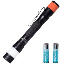 KunHe LED 1 Pack 300 Lumens Pen Flashlight with Dual Switch Steel Pocket Clip AA*2 Alkaline Batteries(Included) Memory Function and Magnetic Base for Inspection Repair Engineer Gift for Husband Dad