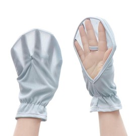 Eukkis UV Protection Hand Cover, Unisex, Short Length Sun Protection Gloves, UV Protection, UPF 50+, 99% UV Protection, Breathable Mesh, Driving, Fishing, blue