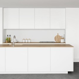 Arthome 17''x78.7'' White Contact Paper, Self Adhesive Wallpaper Waterproof Gloss PVC Vinyl, Oil Proof,Peel Stick Wallpaper Vinyl Paper for Furniture Cover Surface,Countertop,Kitchen,Shelf Liner