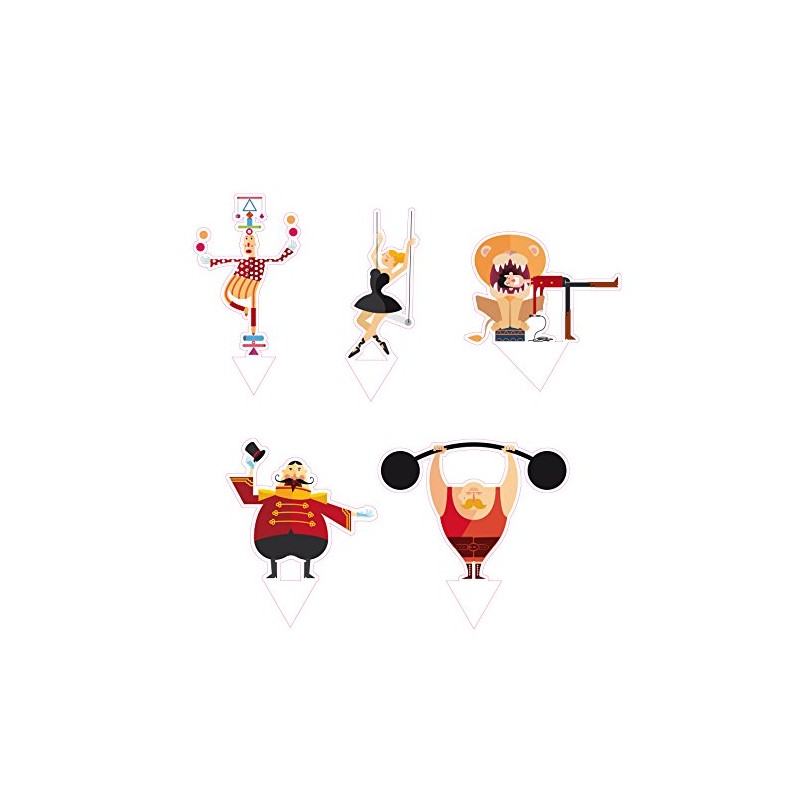 Decora 9260132 Set mit 5 Tortorten, Zirkus-Papier