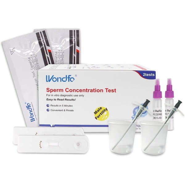 Wondfo Male Fertility Test 2 Tests Sperm Count Test Kit for Checking Sperm Concentration Rapid Result at Home