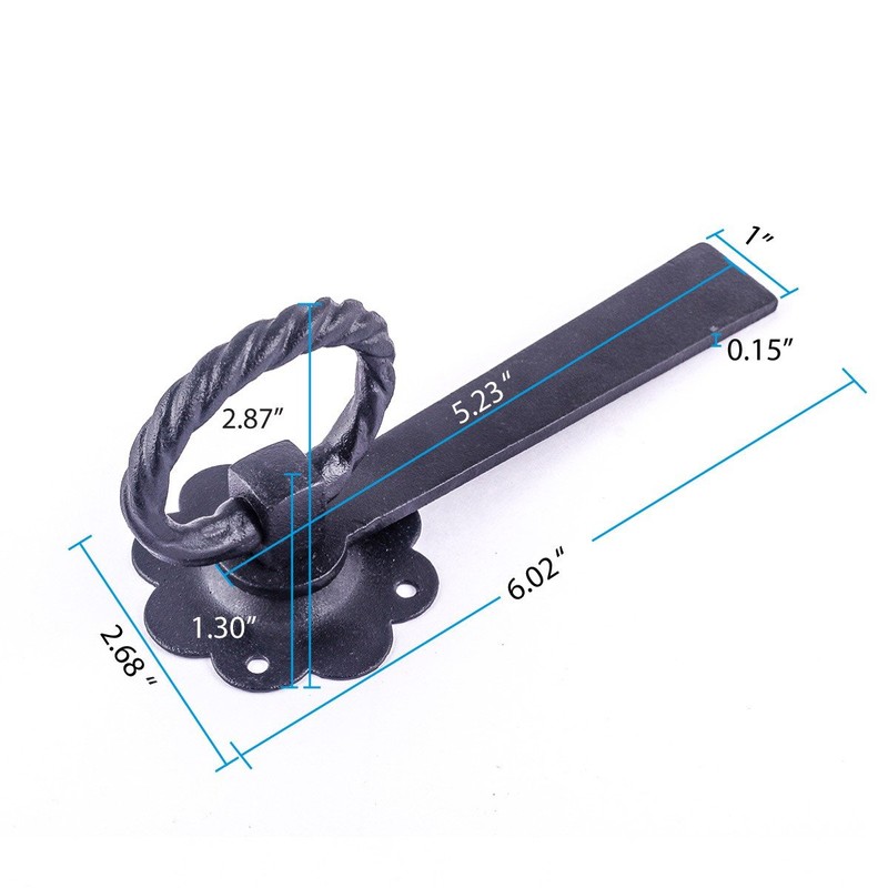 Renovator's Supply 6" Wrought Iron Gate Latch Lock Floral Pattern