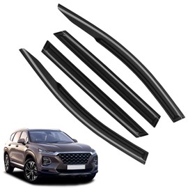 Accessories for Hyundai Santa FE Rain Guards 2024 2023 2022 2021 2020 2019 Window Visors Shades Extra Durable Tape-on Side Window Deflectors 4pcs Set