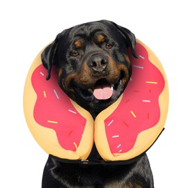 MIDOG Dog Cone, Soft Cone for Dogs After Surgery, Pet Inflatable Collar Protective Recovery Donut Collar to Prevent Pets from Touching Stitches, Wounds, and Rashes - DeepRed,XL