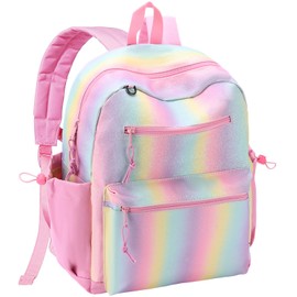 Chase Chic Children's Backpack, Children's Backpack for Boys and Girls (2-8 Years), School Backpack with Side Pockets and Chest Strap, rainbow