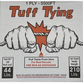 SGT KNOTS Tuff Tying Twine - Polypropylene, UV, Moisture and Chemical Protection Twine for Commercial Bundling, Packaging (1 ply - 5500ft, White)