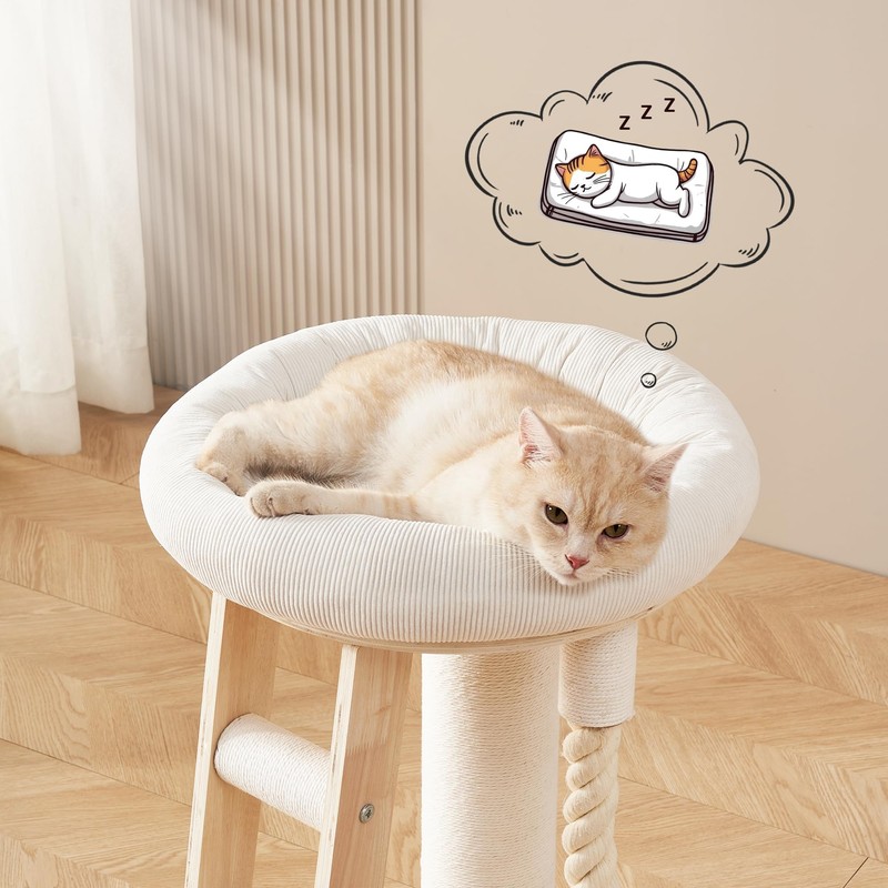 Cat Tree Small Tower with Scratching Post for Indoor, Multifunctional