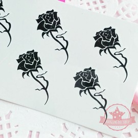 Amazing DIY Shop Wholesale 30 pcs Rose Black 6 Body Body Hand Tattoos Temporary