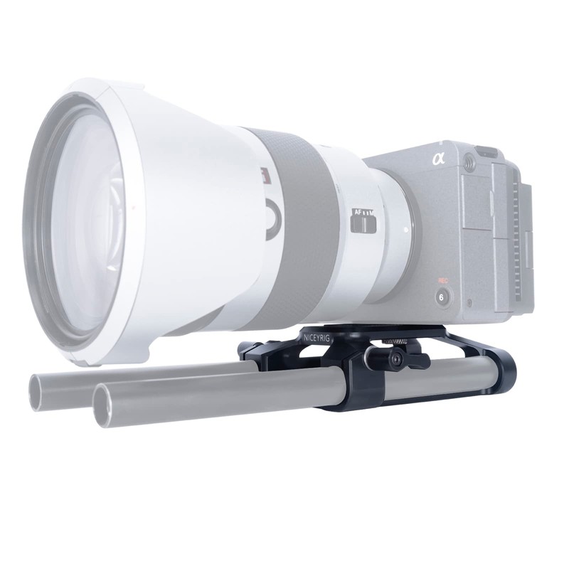 NICEYRIG Lightweight Base Plate with Double 15mm Rod Clamp for