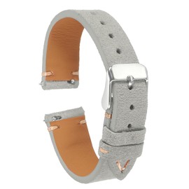 HARFINGTON Suede Leather Strap Watch Bands Quick Release 20mm Vintage Watch Straps Classic Watchband for Men Women Replacement, Grey