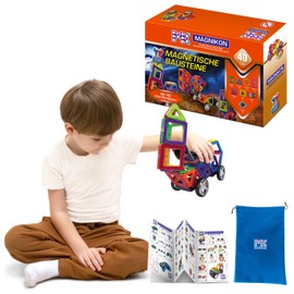 MK MAGNIKON Magnetic Building Blocks, Magnetic Blocks, MK-40 The Moon Car, 40 Pieces, Standard Size, Building Blocks, Magnets Children, Construction Toy, Magnetic Building Blocks, Magnetic Game from 3