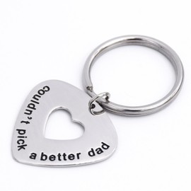 LParkin FATHERS DAY gift - Couldn't Pick a Better Dad - Dad Keychain - Dad Guitar Pick - Gift for Dad (White)