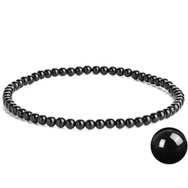 EUMENIDES Women's stone anklet, tiger's eye anklet, tourmaline, obsidian anklet, agate anklet, 9.45 inches, 6 mm/4 mm, Stone