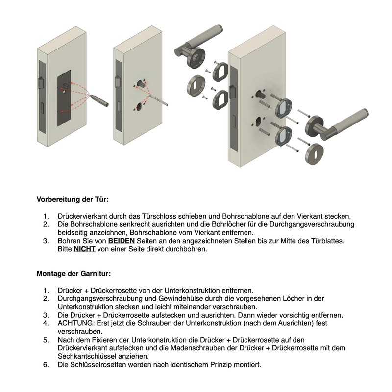 Beschläge Hamburg MUNICH-X 07 VAM BB Door Handle with Grid