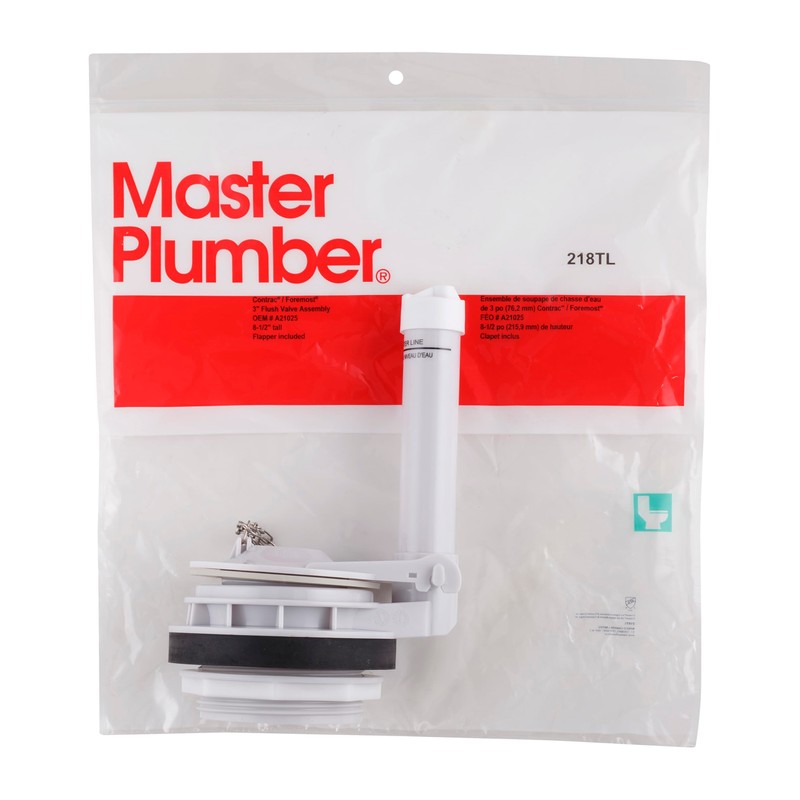 Master Plumber 218TL, Contrac Foremost Flush Valve Assembly 3", OEM