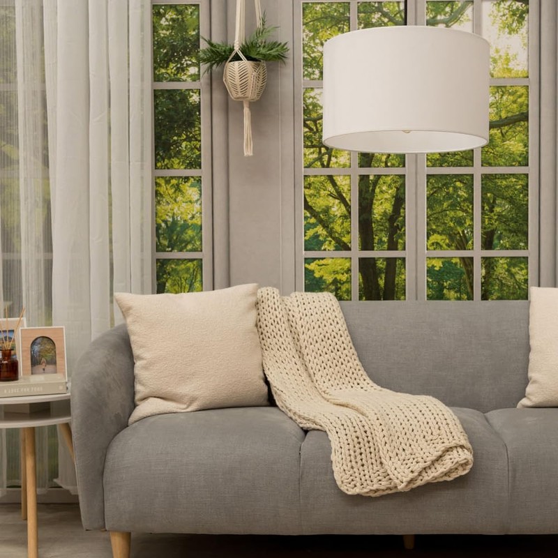 Modern White Fabric Cylinder Ceiling Pendant Lampshade/Table Lamp/Floor Lamp Drum