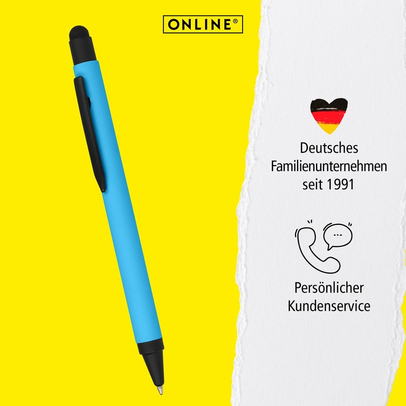 Onlinen Ballpoint Pen Aluminium Stylus Blue, Retractable Ballpoint Pen Made