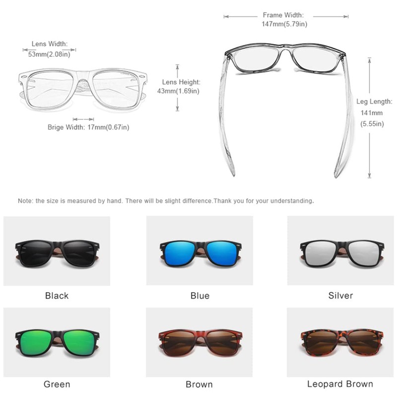KINGSEVEN Wooden Sunglasses Polarised for Men Women Retro Vintage Mirrored
