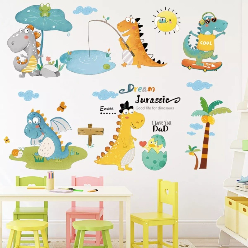 DaraBaby Vinil Decorativo Infantil Dinosaurios Habitación Niño Bebe