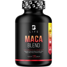 B Life Mezcla de Maca Negra, Roja y Amarilla con 100 cápsulas