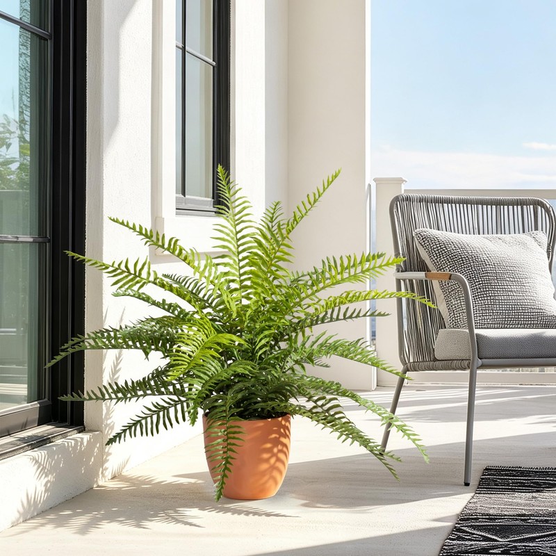 2 Pack Artificial Fern Plants in Pots, Type 8