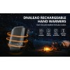 Dnaleao Black Hand Warmers USB Rechargeable - Use Separately or