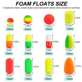 Fishing Rig Foam Floats Kit Pompano Floats Snell Floats Cylinder Float Surf Fishing Rig Floats Beads for Bottom Rig Walleye Rig Lure Making Accessories
