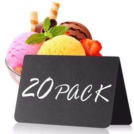 20 Pack Mini Chalkboard Table Tent Signs 10x7 cm for Food - Buffet - Party - Wedding - Chalkboard Labels for Food - Chalk Food Stand Labels - Chalkboard Tag - Chalkboard Buffet Tags for Food Table
