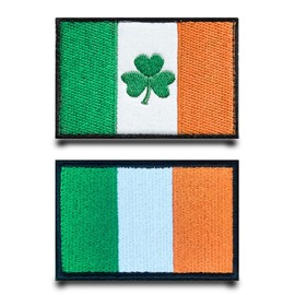 Pack of 2 Irish Flag Patch Velcro Tactical Military Israel Patch with Velcro Fastening Airsoft Patch for Backpacks Tactical Clothing Bags Badge Velcro Straps Jacket