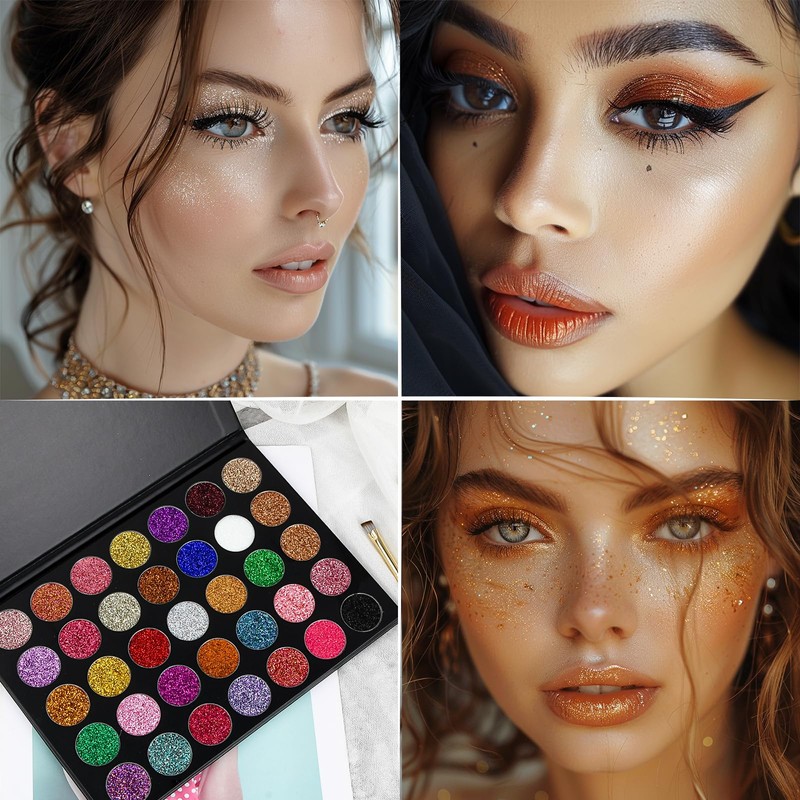 35 Colours Eyeshadow Palette, Glitter Eyeshadow Palette, Colourful Eyeshadow Palette