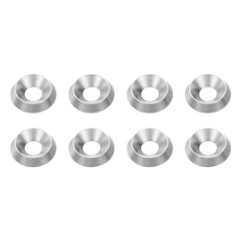 sourcing map 8 Pcs M8 Cone Cup Countersunk Washer, 4.5x22mm 304 Stainless Steel Counterbore Head Washers Gaskets Shim for Mechanical Accessories Parts, Silver