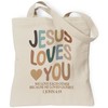 Jesus Bible Christian Tote Bag, Jesus Loves You Reusable Shopping
