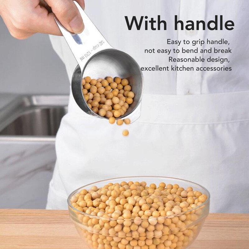 7Pcs Measuring Cups Set Stainless Steel Stackable Multifunctional Metal Nesting