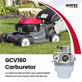 NIMTEK GCV160 Carburetor Manual Choke with Tune Up Kit for Honda 16100-Z0L-023 GCV160A GCV160LA GCV160LE Engine Fits HRB216 HRR216 HRS216 HRT216 HRZ216 Pressure Washer Lawn Mower