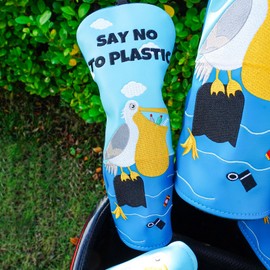 Spider Boss Golf Club Covers Blue Pelican Driver Covers Fairway Wood Headcover Hybrid(UT) Cover Fairway(FW) Headcover Blade Putters Cover Mallet Putters with Eco-Friendly Design (for Driver)