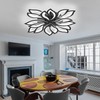 haodengshi Modern LED Ceiling Light Fixture Dimmable, 28" Black Modern