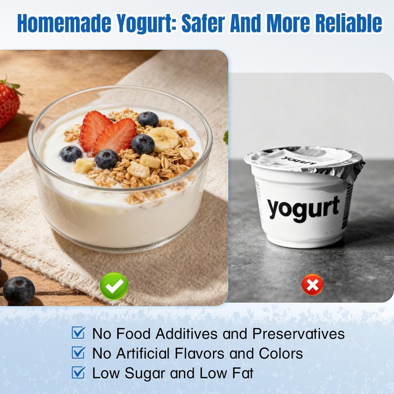 Probiotic Yogurt Maker with 48H Time and 68-127℉ Temp Control,