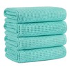 MICROFI Microfiber Waffle Bath Towels, 4 Pieces, Soft, Absorbent, Fast