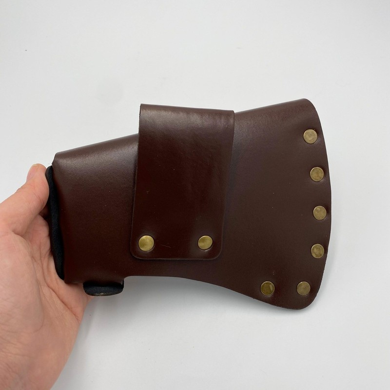Leather Axe Cover/Sheath - Hatchet Head Protector Case, Small Belt